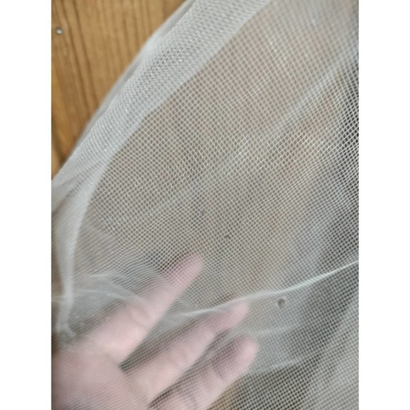 David's Bridal child size 4 formal dress beige & white flower girl jr bridesmaid - Picture 8 of 16